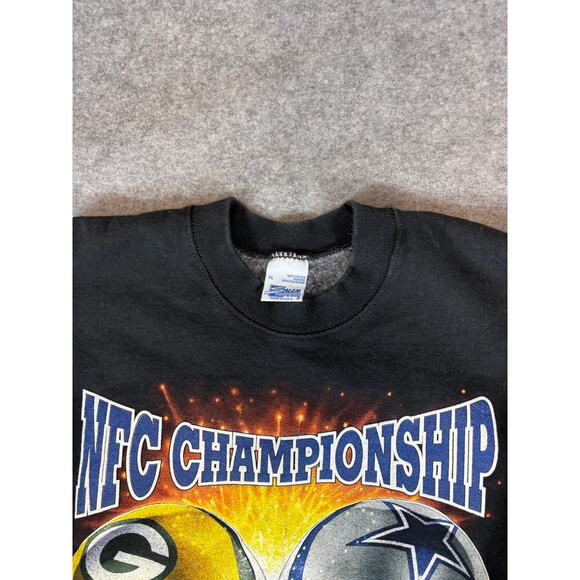 Vintage 1995 NFC Championship Texas Stadium NFL Crewneck Sweatshirt Men XL Black - Picture 4 of 6
